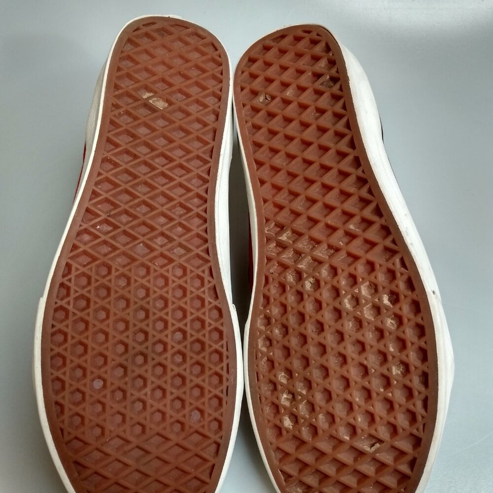 Vans Sk8-Hi Sneakers Men’s 8 Womens 9.5 Brown Orange White Suede Canvas High-Top - Picture 8 of 10